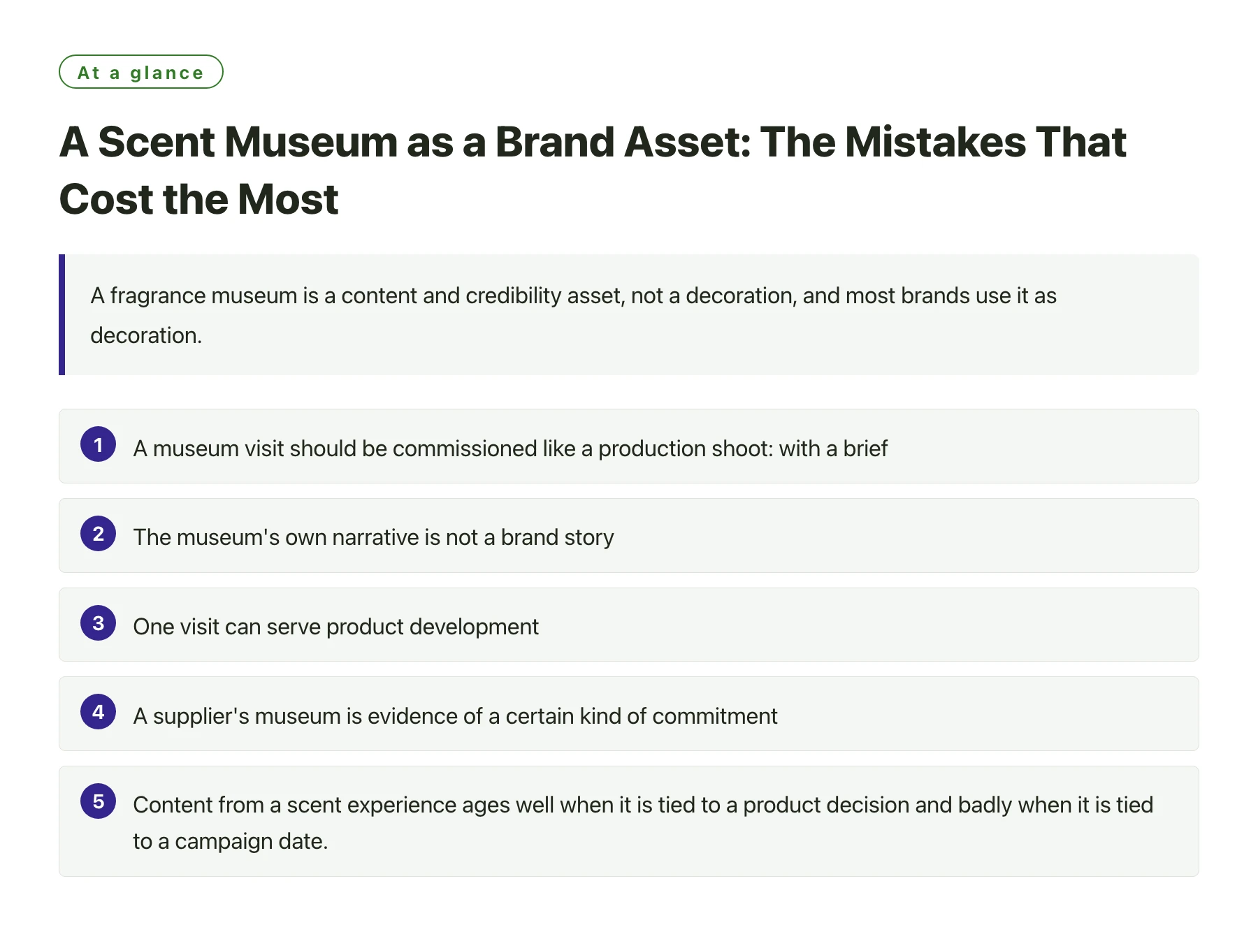 A Scent Museum as a Brand Asset: The Mistakes That Cost the Most——全文要点速览